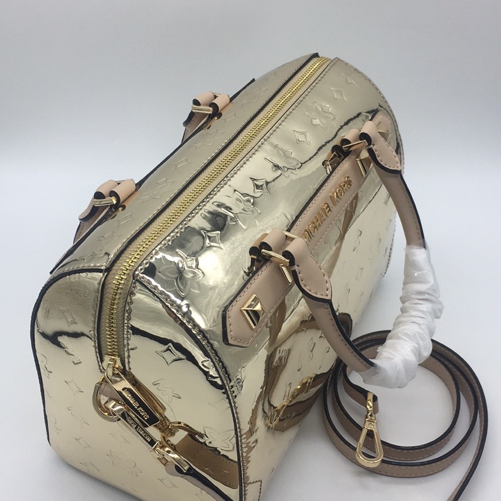 MICHAEL KORS KARA LG DUFFLE SATCHEL PALE GOLD - Picture 5 of 16